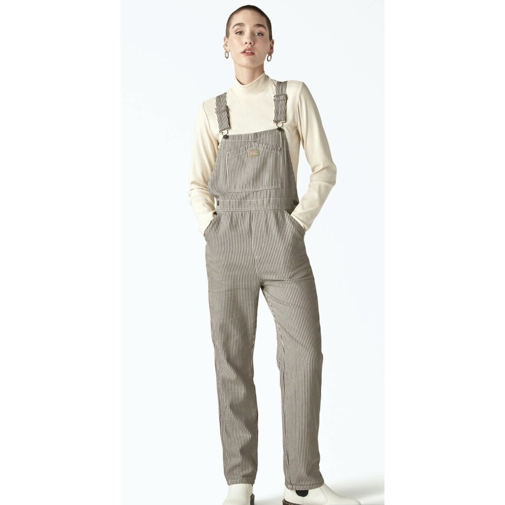 Dickies Taupe Pinstripe Women’s Overalls